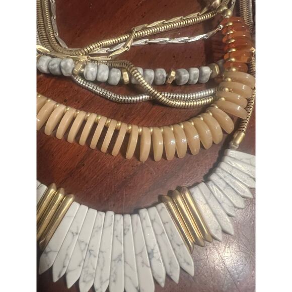 Stella & Dot Ezra Statement Necklace 8 Stand Necklace EarthTone Elegant Classic - Picture 3 of 8